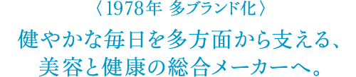 〈1978年 多ブランド化〉健やかな毎日を多方面から支える、美容と健康の総合メーカーへ。