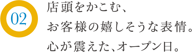 店頭をかこむ、お客様の嬉しそうな表情。心が震えた、オープン日。