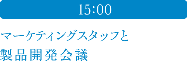 15:00 マーケティングスタッフと製品開発会議