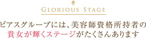 ピアスグループには、美容師資格所持者の貴女が輝くステージがたくさんあります